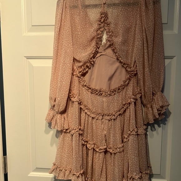 Pink Ruffle Mini Dress - Picture 5 of 6